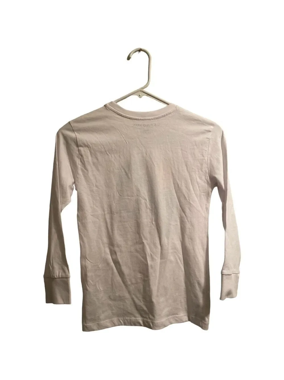 US Polo Association White Long Sleeve Tee shirt W/ Logo Boys 8, 100% Cotton